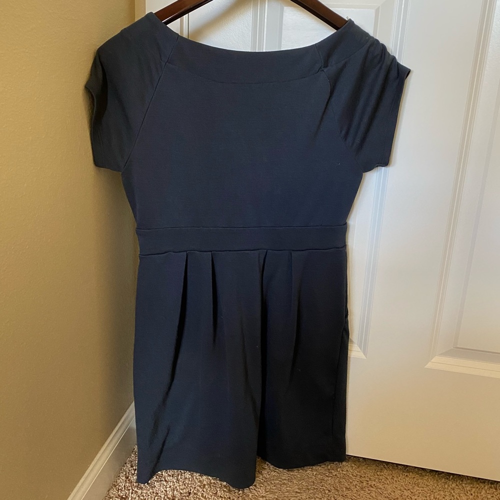 Dark navy retro mod style dress with pockets